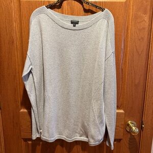 Talbot’s Metallic Silver Gray Long Sleeve Sweater